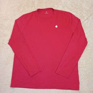 Apple Store Employee T-Shirt‎ Long Sleeve Medium Red